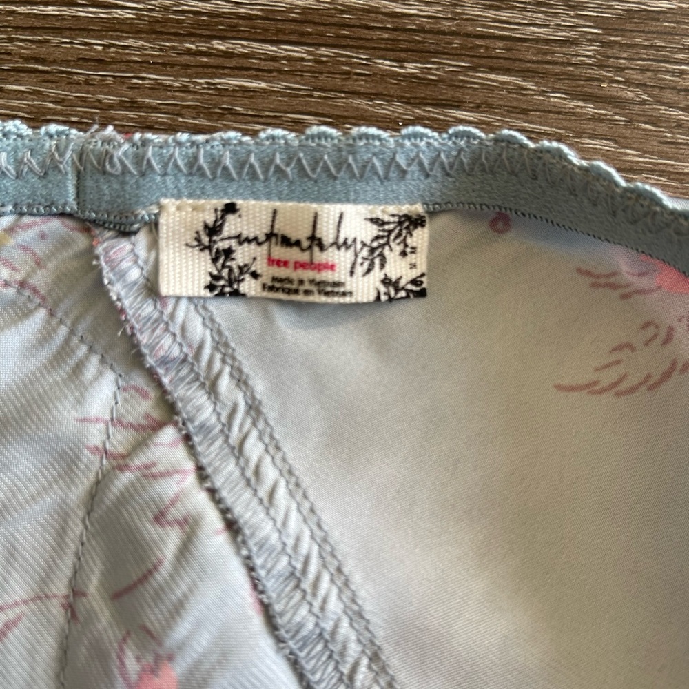 Free People Light Gray Floral Asymmetrical Lace Trim Skirt - Picture 3 of 4